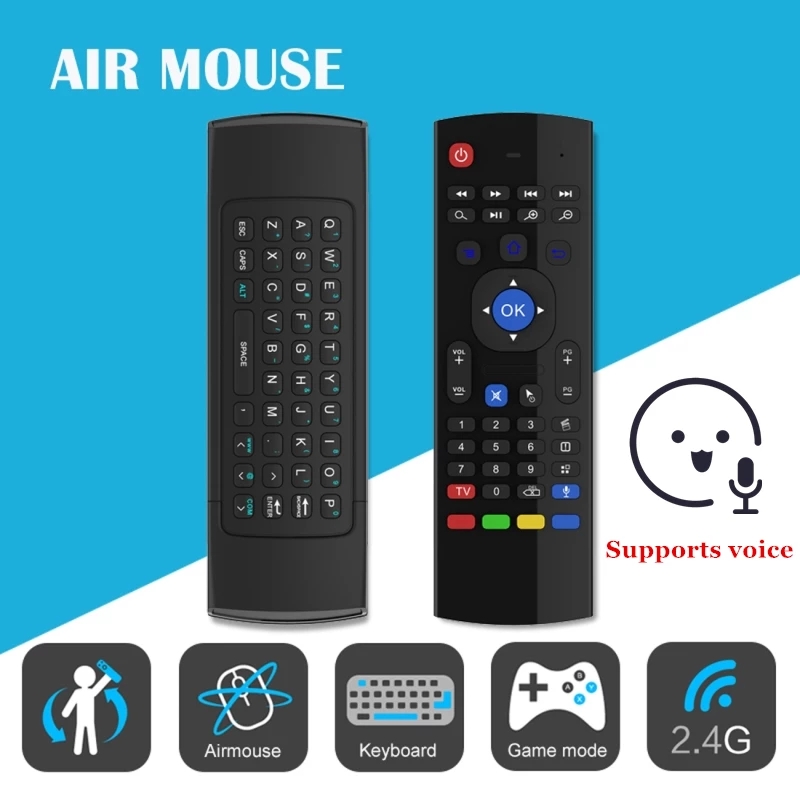 MX3 Air Mouse Voice Backlight Remote Control 2.4G RF Wireless Keyboard For Android TV Box X96 X4 H96