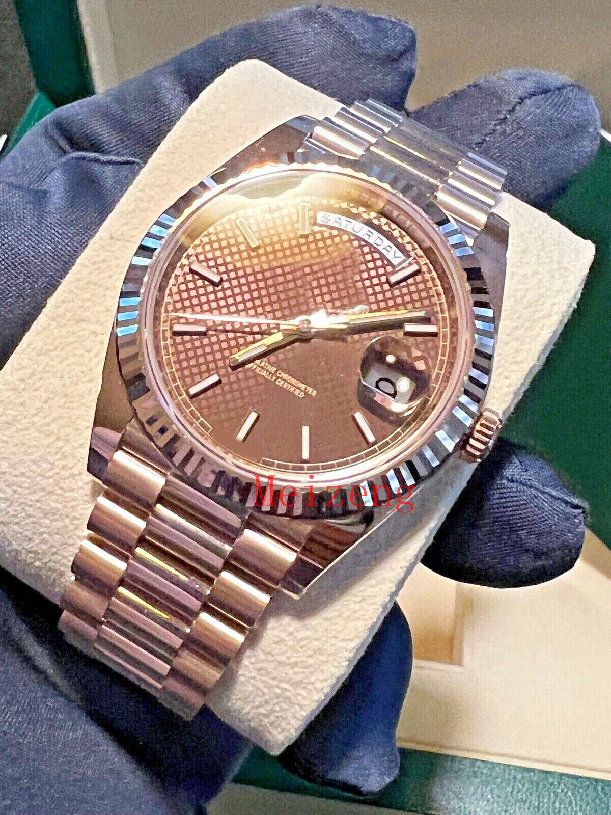 Luxury Wristwatch day-Date President 228235 18K Rose Gold Chocolate Motif Dial 40mm Men's Automatic Watch
Luxury Wristwatch day-Date President 228235 18K Rose Gold Chocolate Motif Dial 40mm Men's Automatic Watch