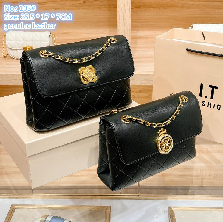 Wholesale ladies shoulder bags 3 classic embossed leather retro handbag elegant gold buckle fashion chain bag large capacity double zipper mobile phone coin purse, Black3-103#
Wholesale ladies shoulder bags 3 classic embossed leather retro handbag elegant gold buckle fashion chain bag large capacity double zipper mobile phone coin purse, Black3-103#