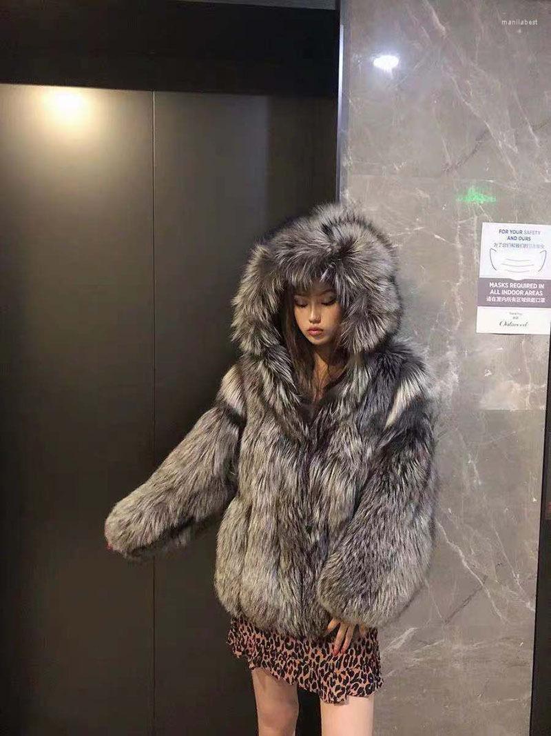 Women's Fur Women Real Mink Coats Female Coat Genuine Long Ladies Winter Clothes Oversize 6xl 5xl 7xl Imitation