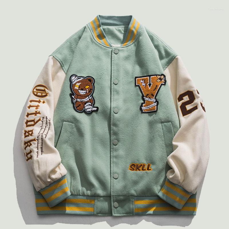 Men's Jackets Vintage Baseball Mens Cartoon Bear Flocking Embroid Letter Patchwork Coats Streetwear Casual Loose Varsity Jacket Unisex, Black
Men's Jackets Vintage Baseball Mens Cartoon Bear Flocking Embroid Letter Patchwork Coats Streetwear Casual Loose Varsity Jacket Unisex, Black