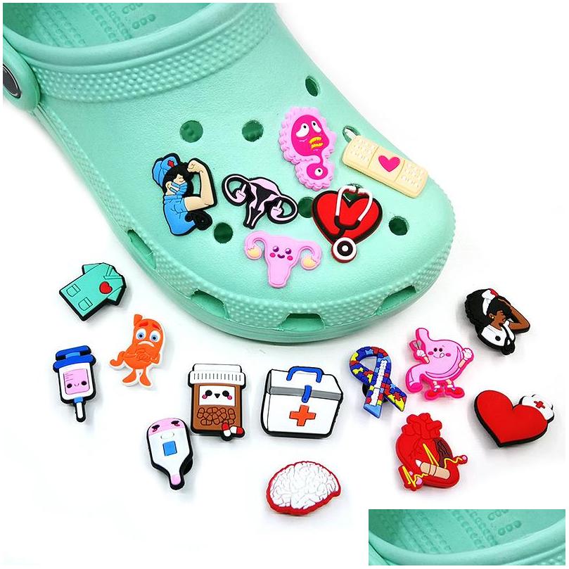 Shoe Parts Accessories Medical Supplies Clog Charms Fashion Love For Decorations Pvc Soft Shoes Charm Ornaments Buckles Drop Delive Dhvhw
