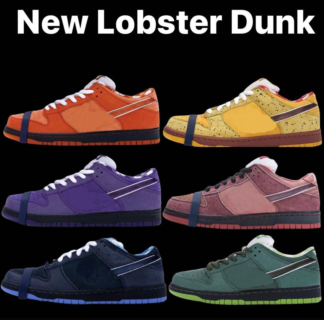 

Authentic Release 2023 sb dunks Concepts Shoes Low Orange Lobster Purple Green Red Blue Men Women Sports Sneakers With Original box Size