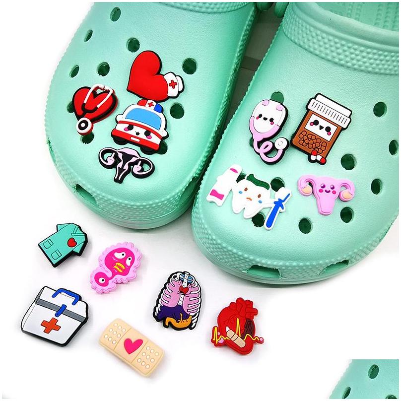 Shoe Parts Accessories Medical Supplies Clog Charms Fashion Love For Decorations Pvc Soft Shoes Charm Ornaments Buckles Drop Delive Dhvhw