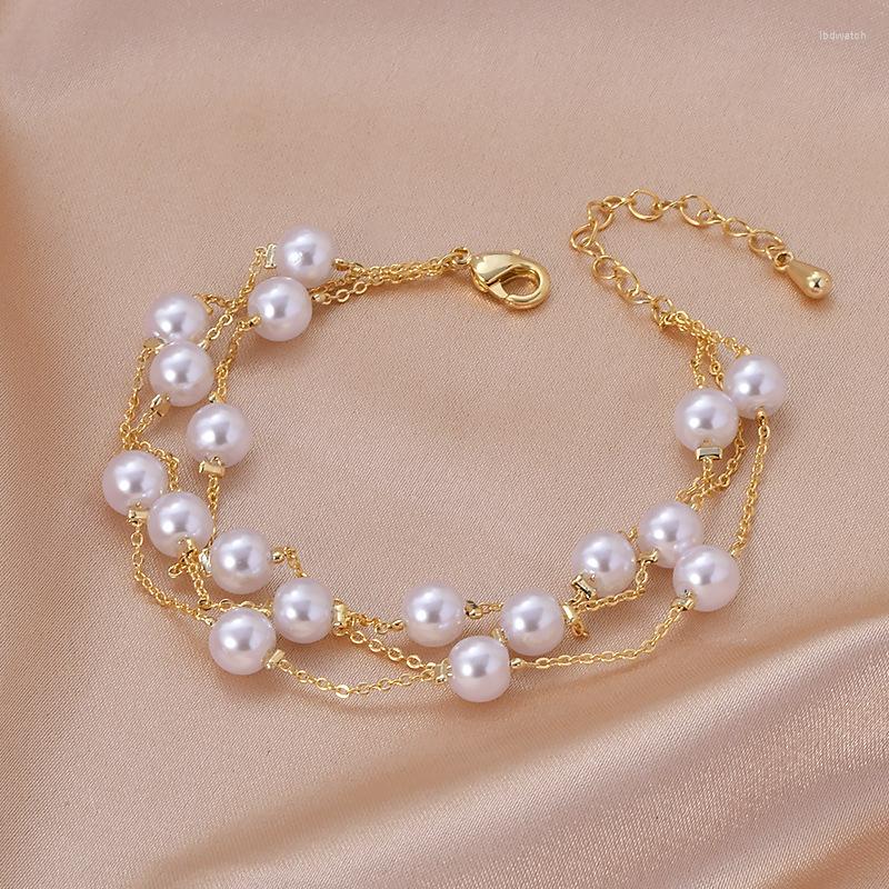 Link Bracelets 2022 Luxury Pearl Bracelet For Women Fashion Classic Multilayer Gold Chain Cuff Female Party Jewelry Accessories
Link Bracelets 2022 Luxury Pearl Bracelet For Women Fashion Classic Multilayer Gold Chain Cuff Female Party Jewelry Accessories