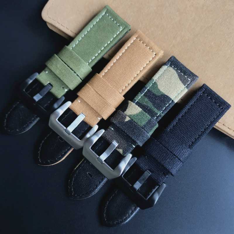 Watch Bands 24mm Black Brown Army Green Camo Canvas Nylon Bottom Leather Watch Strap Replacement For Panerai Breitling Pilot Watchband Belt T221213
Watch Bands 24mm Black Brown Army Green Camo Canvas Nylon Bottom Leather Watch Strap Replacement For Panerai Breitling Pilot Watchband Belt T221213
