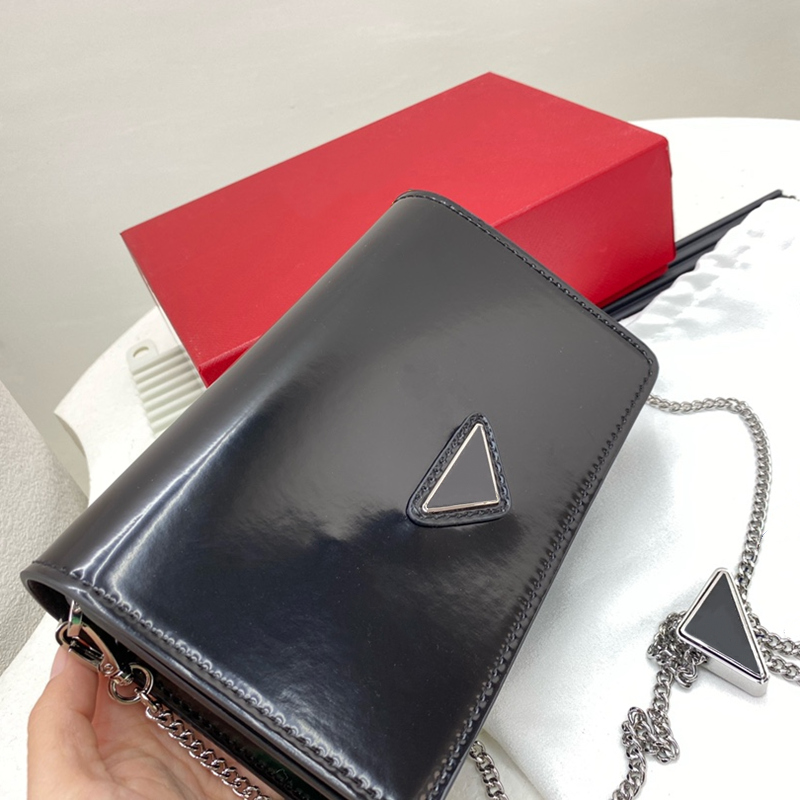 Mini Women Shoulder Chain Bags Designer Crossbody Phone Bag Patent Leather Purses Fashion Lady Cross Body Triangle Small Totes Chains Top