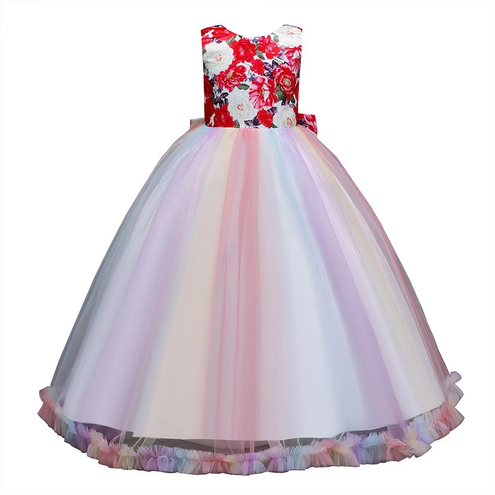 Red Flower Girl Dresses For Weddings Cap Sleeve Princess Baptism First Communion Dress For Kids Appliqued Toddler Pageant Gowns