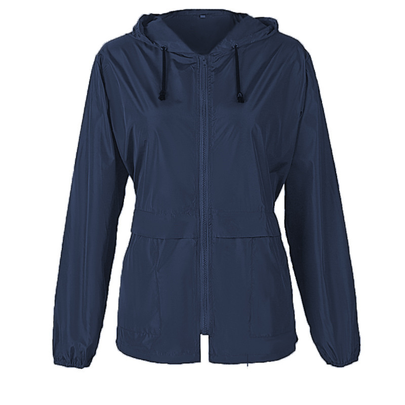 Womens Dust Coat Hooded Fitness Wear Yoga Outfits Sportswear Outer Loose Jackets Adult Running Train Exercise Long Sleeve Waterproof Tops Fast Dry