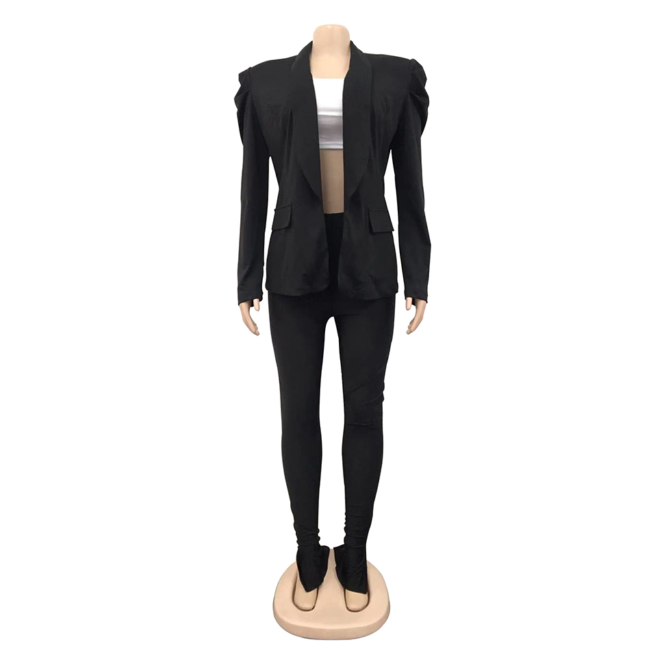 Women Suits Open Front Business Casual Pockets Work Office Blazer Jacket Suit