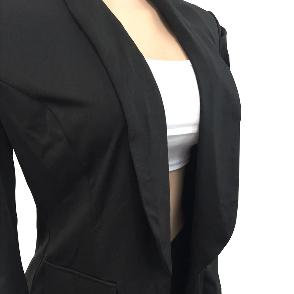 Women Suits Open Front Business Casual Pockets Work Office Blazer Jacket Suit