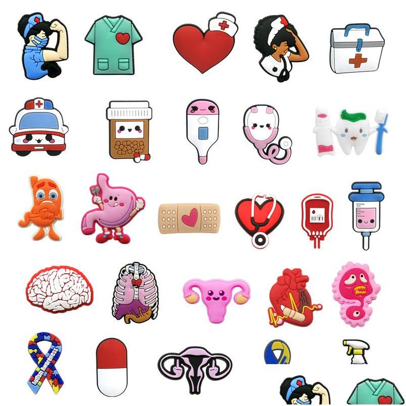 Shoe Parts Accessories Medical Supplies Clog Charms Fashion Love For Decorations Pvc Soft Shoes Charm Ornaments Buckles Drop Delive Dhvhw