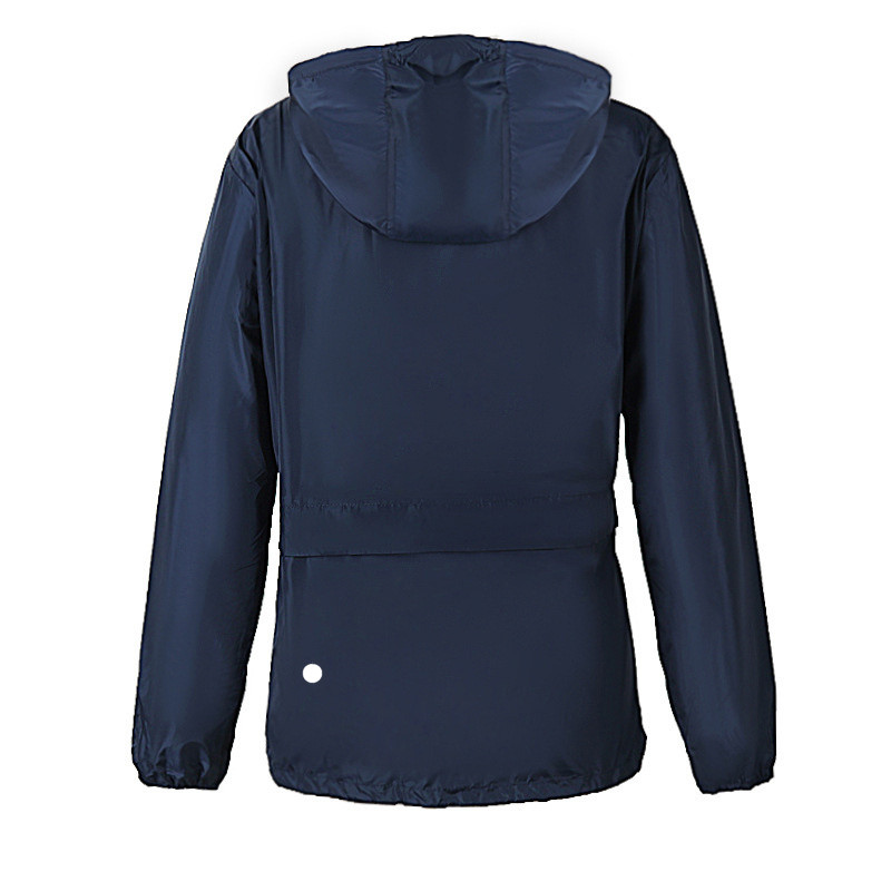 Womens Dust Coat Hooded Fitness Wear Yoga Outfits Sportswear Outer Loose Jackets Adult Running Train Exercise Long Sleeve Waterproof Tops Fast Dry