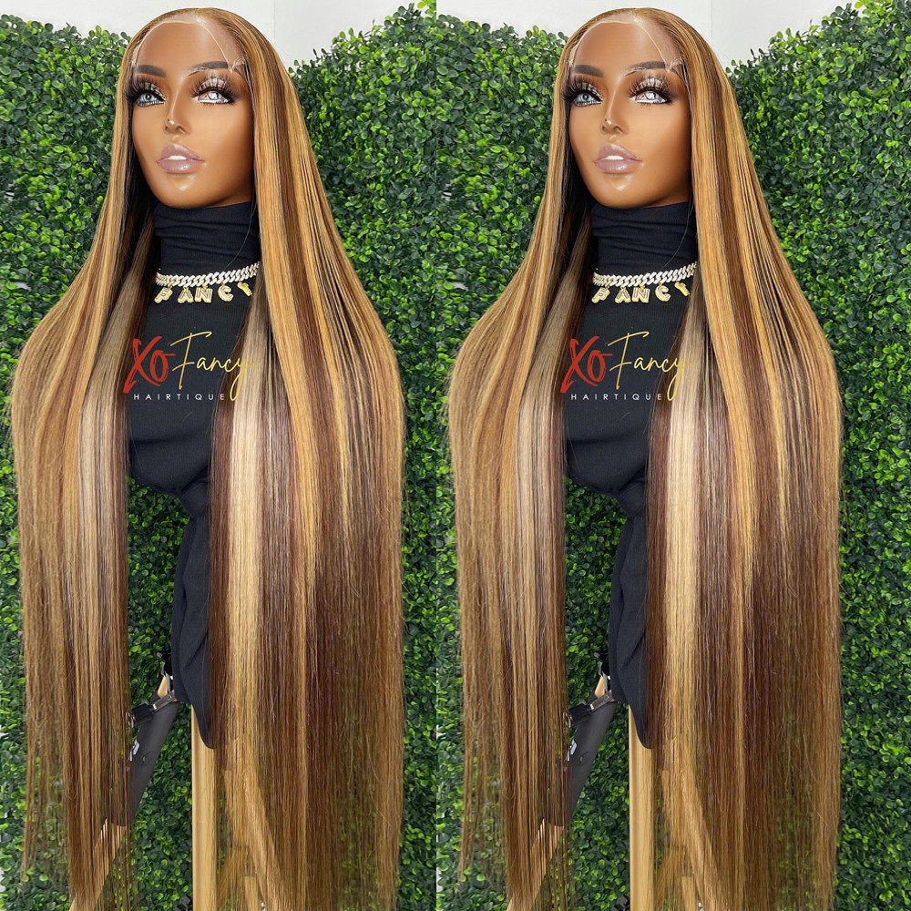 36 Inch Straight Highlight Lace Front Simulation Human Hair 360 Lace Frontal Wig Brazilian 180% Honey Blonde Colored Wigs For Women, Customize
36 Inch Straight Highlight Lace Front Simulation Human Hair 360 Lace Frontal Wig Brazilian 180% Honey Blonde Colored Wigs For Women, Customize