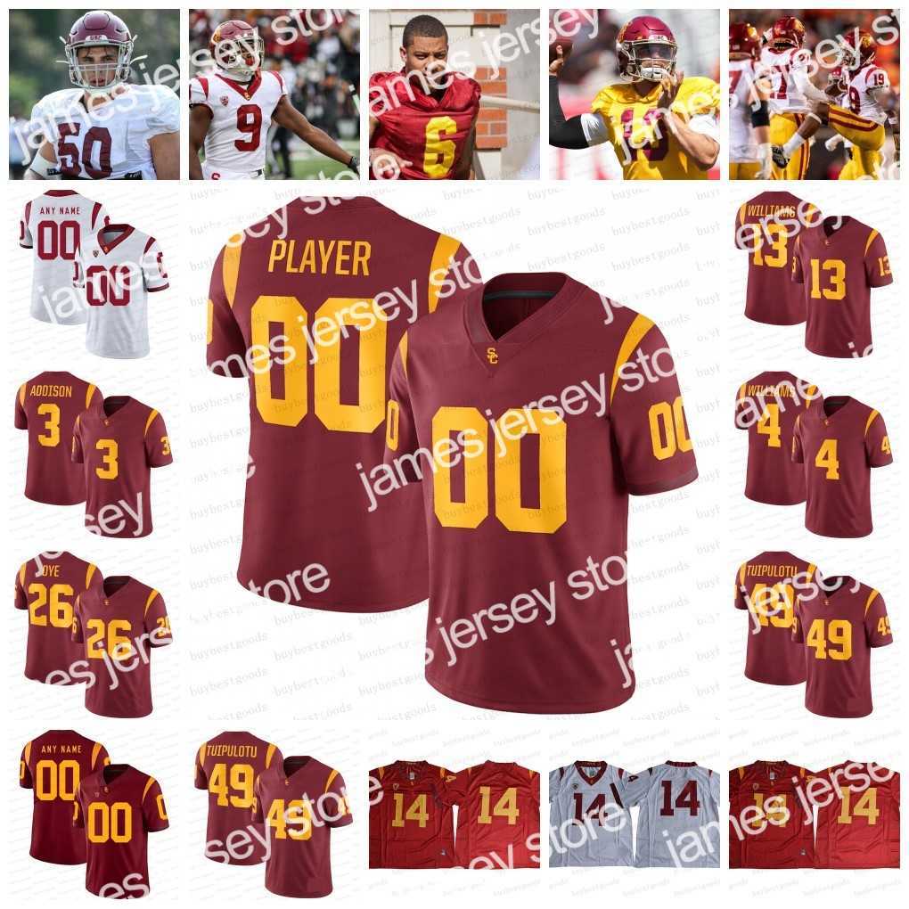 Football Jerseys Custom USC Trojans Football Jersey 8 Iman Marshall Amon-Ra St. Brown Palaie Gaoteote IV JT Daniels Stephen Carr Olaijah Griffin Austin