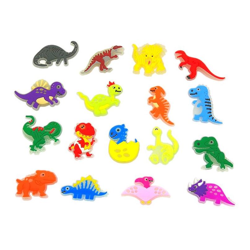 Shoe Parts Accessories Moq 50Pcs Fluorescent Clog Charms Dinosaur Cartoonlog Luminous Charm Buckles Decorations 2D Pvc Glow In T Dhvm3