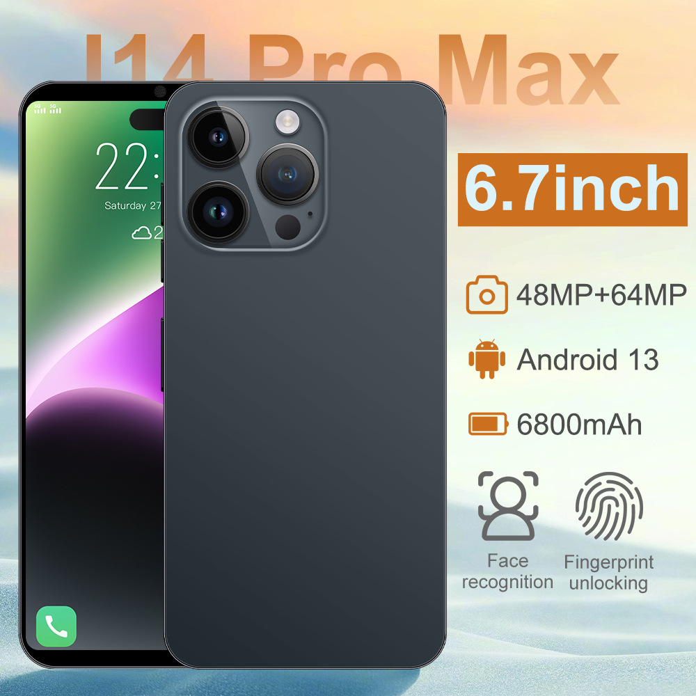 I14promax Hot Selling Smartphone Cheap Spot 6.7 Inch HD Screen 1gb 8gb Android 8.1