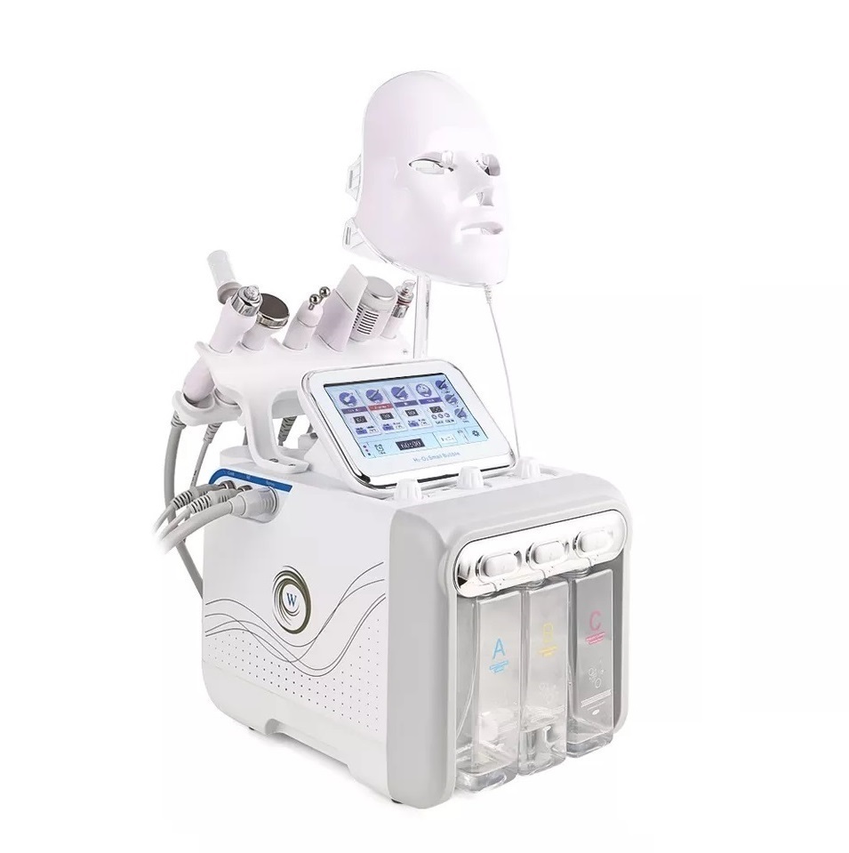 6in1 Hydra Dermabrasion Aqua Peel Clean Skin Care RF VacuumCleaning Hydro Water Peel Beauty Machine Microdermabrasion With LED Mask