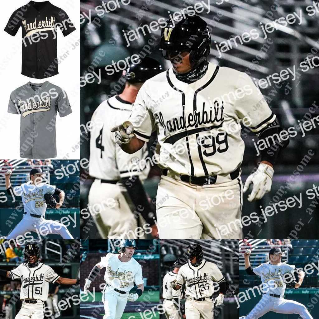 Baseball Jerseys Vanderbilt Baseball Jersey Jack Leiter Dominic Keegan Isaiah Thomas Carter Young Jayson Gonzalez Tate Kolwyck CJ Rodriguez Bulger Kumar