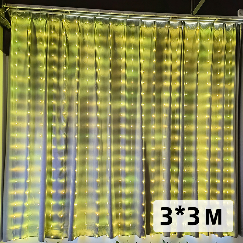 Smart Curtain String Lights 3x3M Programmable Window Wall Hanging Led Lights for Party Festival Decor