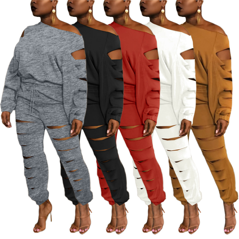 Pullover and Sweatpants Two Piece Pants Outfits Women Fashion Hallow Out Top and Bottom Sets Free Ship, Black
Pullover and Sweatpants Two Piece Pants Outfits Women Fashion Hallow Out Top and Bottom Sets Free Ship, Black