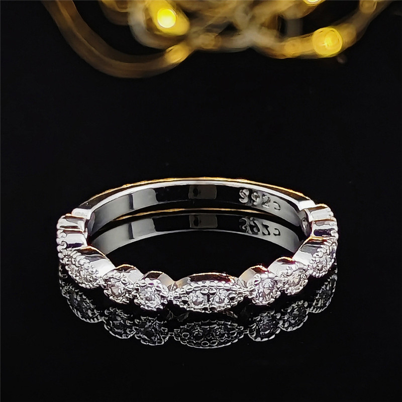 Choucong Brand Wedding Rings Luxury Jewelry 925 Sterling Silver Princess Cut White Topaz Moissanite Diamond Gemstones Party Women Engagement Bridal Ri