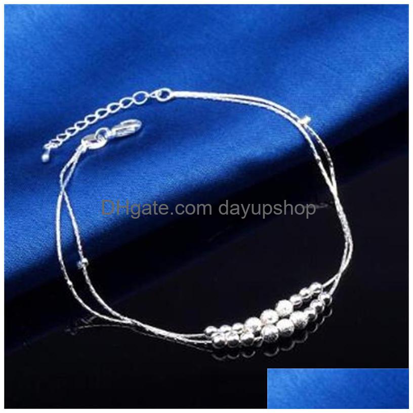 Anklets New 925 Sterling Sliver Ankle Bracelet For Women Foot Jewelry Inlaid Zircon On A Leg Personality Gifts 527 T2 Drop Deliver