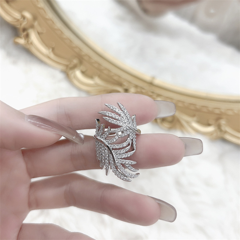 2022 Brand Top Sell Wedding Rings 925 Sterling Silver Pave White Sapphire CZ Diamond Gemstones Party Promise Women Engagement Open Adjustable Ring Gif