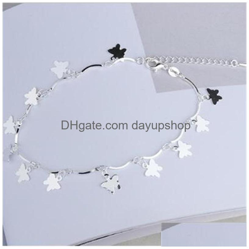 Anklets New 925 Sterling Sliver Ankle Bracelet For Women Foot Jewelry Inlaid Zircon On A Leg Personality Gifts 527 T2 Drop Deliver
