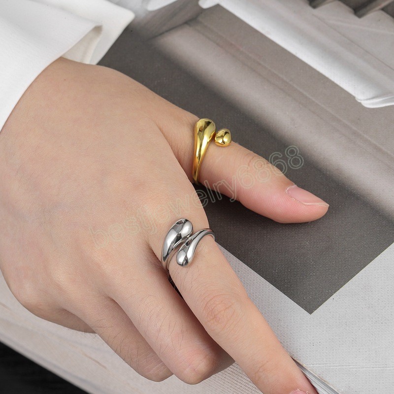 Fashion Creative Water Drop Ring For Women Charm Female Personality Open Adjustable Rings Accessories Jewelry Party Gifts