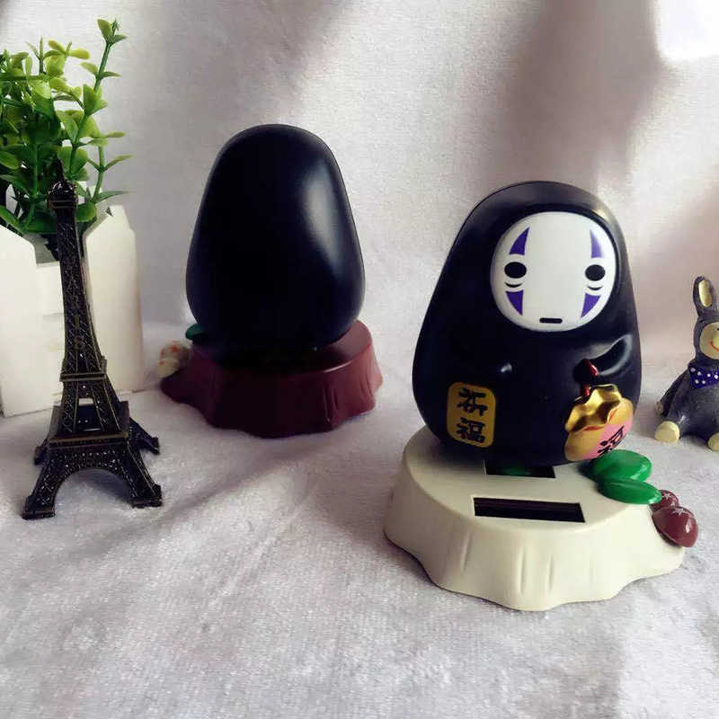 Interior Decorations Car Hanging Ornaments No Face Man Shaking Head Toy Solar Power Cute Figures Office Home Auto Accessories T221215