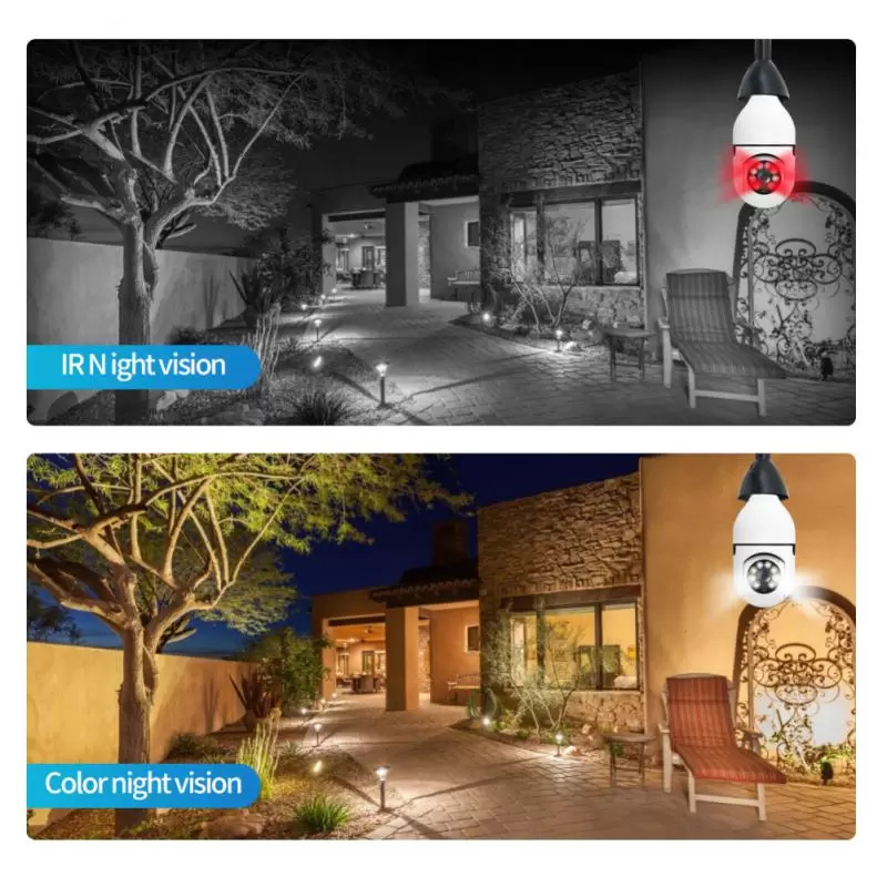 360 Wifi Panorama Camera Bulb Panoramic Night Vision Two Way Audio Home Security Video Surveillance Fisheye Lamp Wifi Cameras