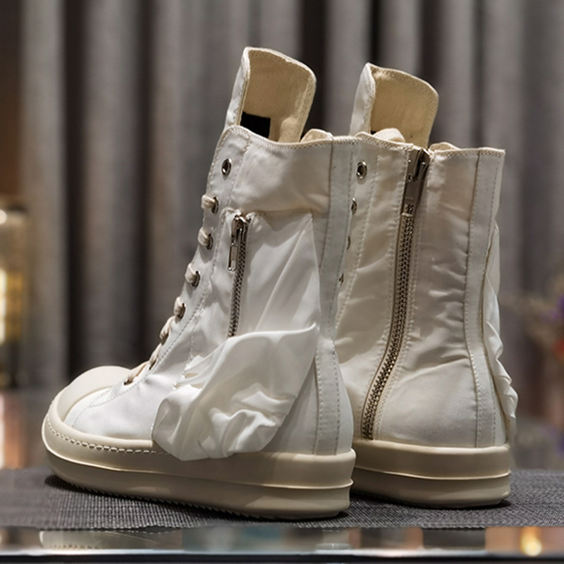 Casual Men's Rick Shoes Zipper High-top Solid Color RO Owens Ankle Boots Women's Canvas Sneakers 0YC3, White
Casual Men's Rick Shoes Zipper High-top Solid Color RO Owens Ankle Boots Women's Canvas Sneakers 0YC3, White
