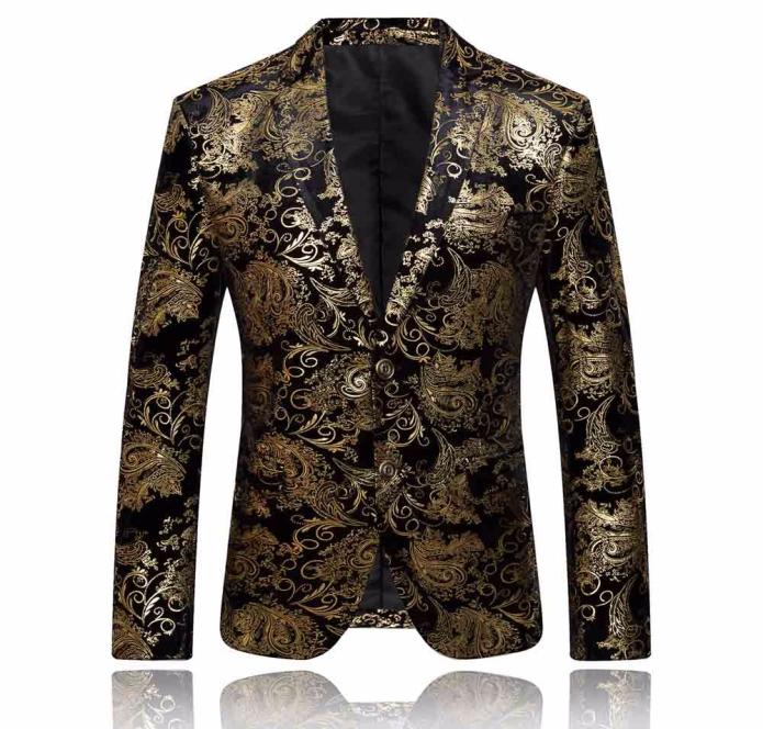 Gold Blazer Men Floral Casual Slim Blazers Arrival Fashion Party Single Breasted Male Suit Jacket Plus Size Blazer Masculino8214625, Multi
Gold Blazer Men Floral Casual Slim Blazers Arrival Fashion Party Single Breasted Male Suit Jacket Plus Size Blazer Masculino8214625, Multi