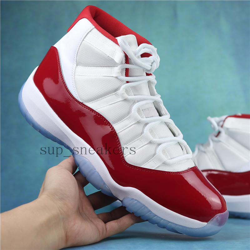 OG Cherry 11 Basketball Shoes Mens Womans Fashion Breathable High Basketball Sneakers Bred Cool Grey Concord 11s Massage Platform Shoe Outdoor Sports Trainers