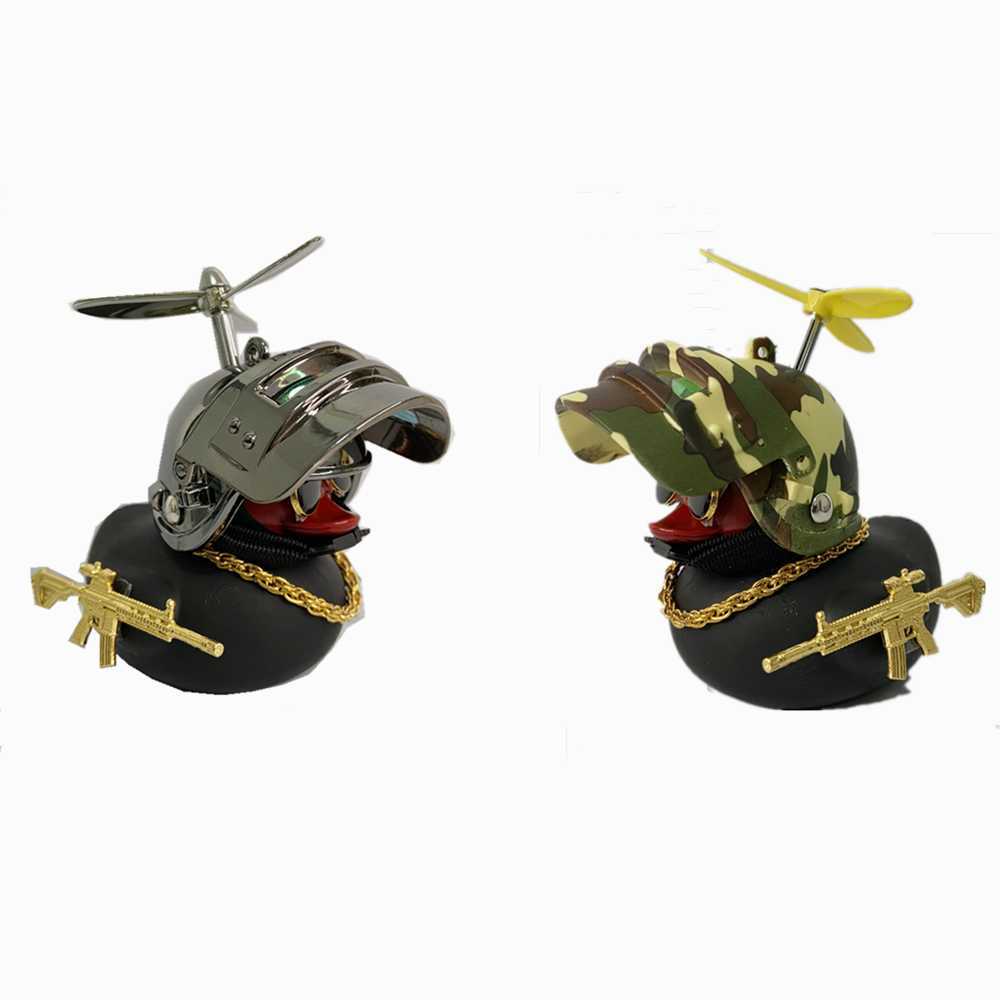 Interior Decorations Duck in the Car Interior Decoration Yellow Duck with Helmet for Bike Motor Without Lights Duck In The Car Accessories T221215