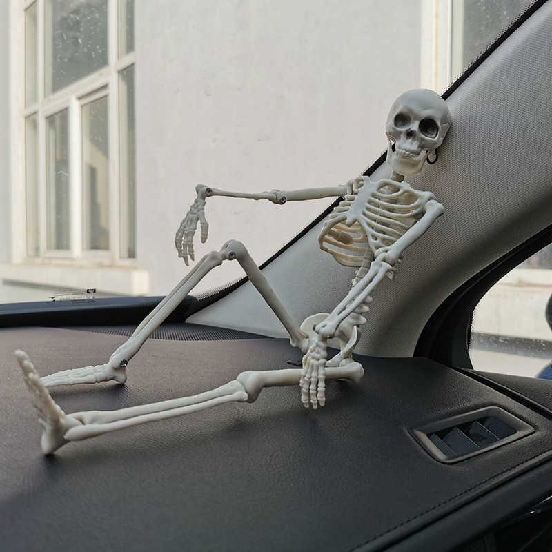 Interior Decorations Rearview Mirror Pendant Human 40cm Skeleton Model Car Decoration Halloween Props Bones Car Interior Accessories T221215