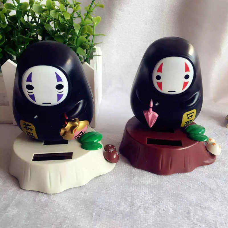 Interior Decorations Car Hanging Ornaments No Face Man Shaking Head Toy Solar Power Cute Figures Office Home Auto Accessories T221215
