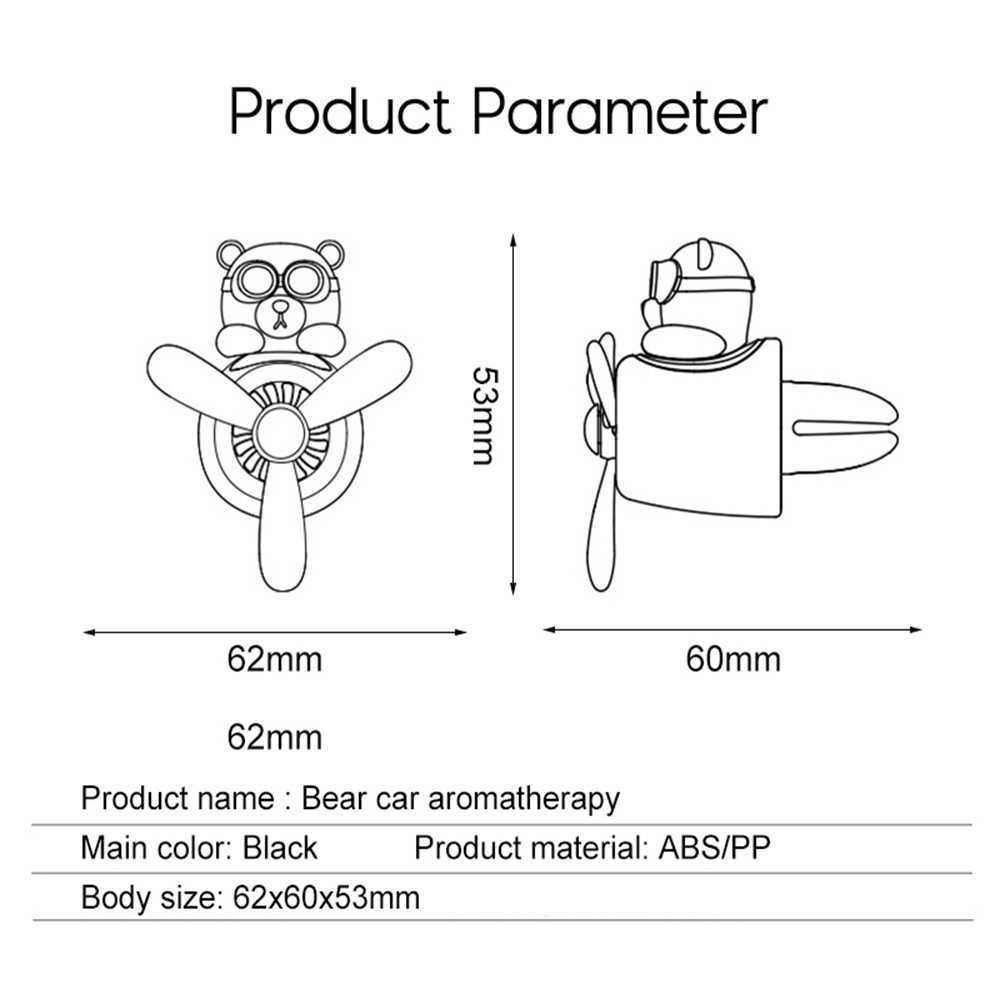 Interior Decorations Car Air Freshener Pilot Bear Rotating Fragrance Auto Accessories Propeller Air Fresheners Interior Perfume Diffuse T221215