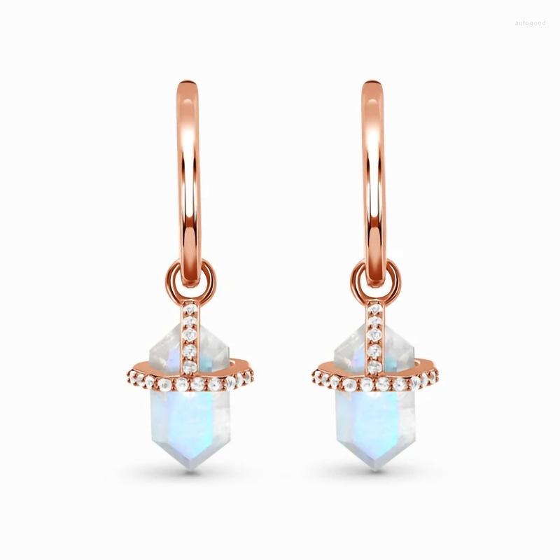 Dangle Earrings Six-sided Diamond Moonstone Rose Gold Long Women's Design Sense Fashion
Dangle Earrings Six-sided Diamond Moonstone Rose Gold Long Women's Design Sense Fashion