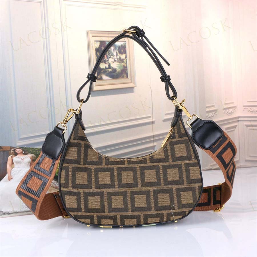 Women Hobo Shoulder Bags Designer Fashion Handbags Underarm Crossbody Bag Ladies Totes Bottom Letter Design with Wide Strap
