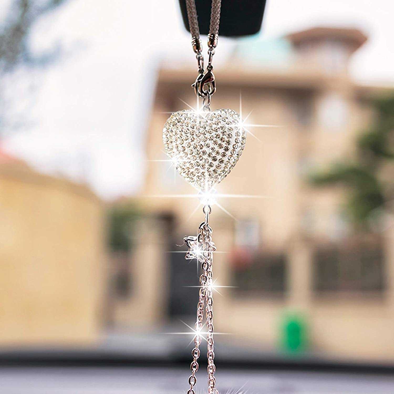 Interior Decorations Fashion Car View Mirror Hanging Pendant Auto Home Decor Lucky Vehicle Ornament Mini Car Accessory Interior Hanging For Girls T221