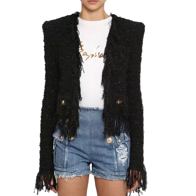 Balm Women's brand jacket New Women's 2023 Spring jacket fashion sexy letter logo Tassel Metal buckle coat cardigan designer High-grade Casual Coat Valentine's day Gift, Black
Balm Women's brand jacket New Women's 2023 Spring jacket fashion sexy letter logo Tassel Metal buckle coat cardigan designer High-grade Casual Coat Valentine's day Gift, Black