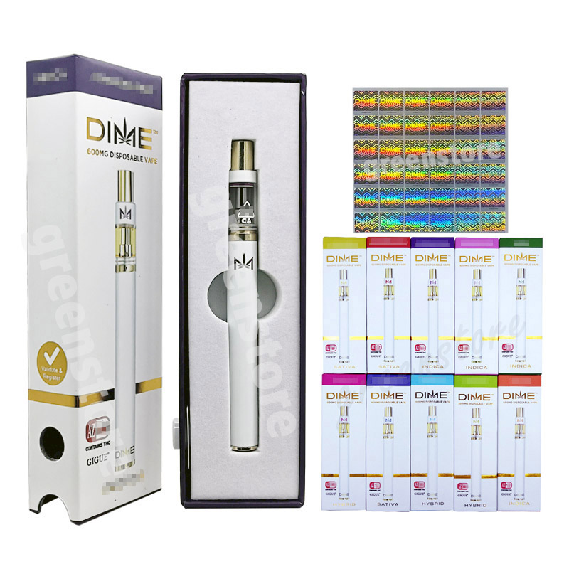 Premium DIME disposable Vape Pen 0.5ML Cartridge Ceramic Coil Thick Oil Cart 380mAh Rechargeable Battery Airflow System Cookies Eureka Vaporizer
Premium DIME disposable Vape Pen 0.5ML Cartridge Ceramic Coil Thick Oil Cart 380mAh Rechargeable Battery Airflow System Cookies Eureka Vaporizer
