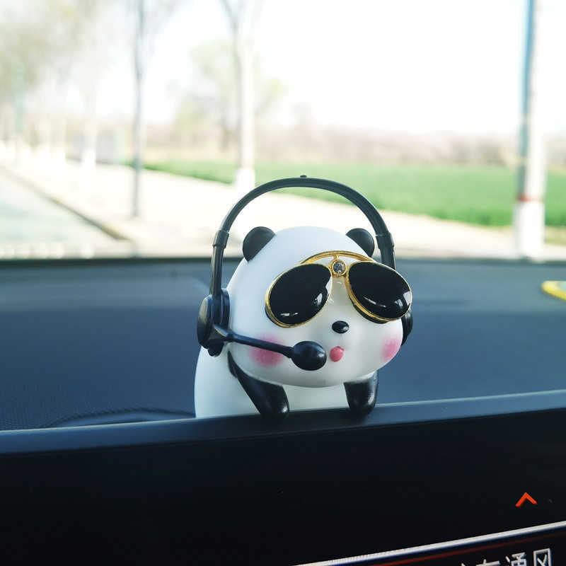 Interior Decorations Cute Anime Panda Navigator Car Interior Decoration Pendant Ornament Tiger Navigator Auto Rearview Mirror Pendant Car Accessories 