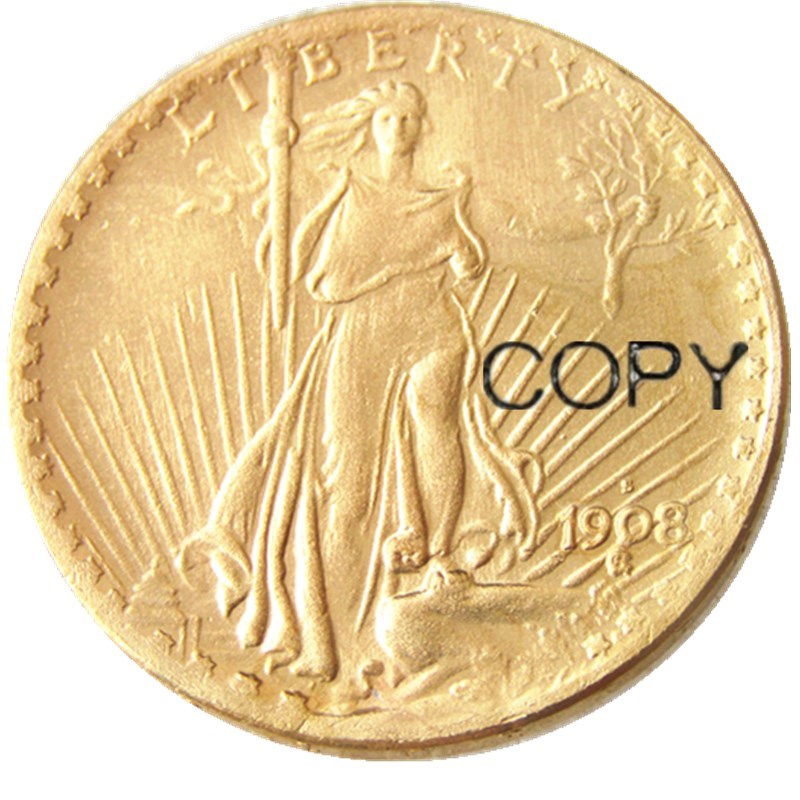 USA 1908-1927 20 Dollars Saint Gaudens Double Eagle Craft With motto Gold Plated Copy Coin metal dies manufacturing factory Price