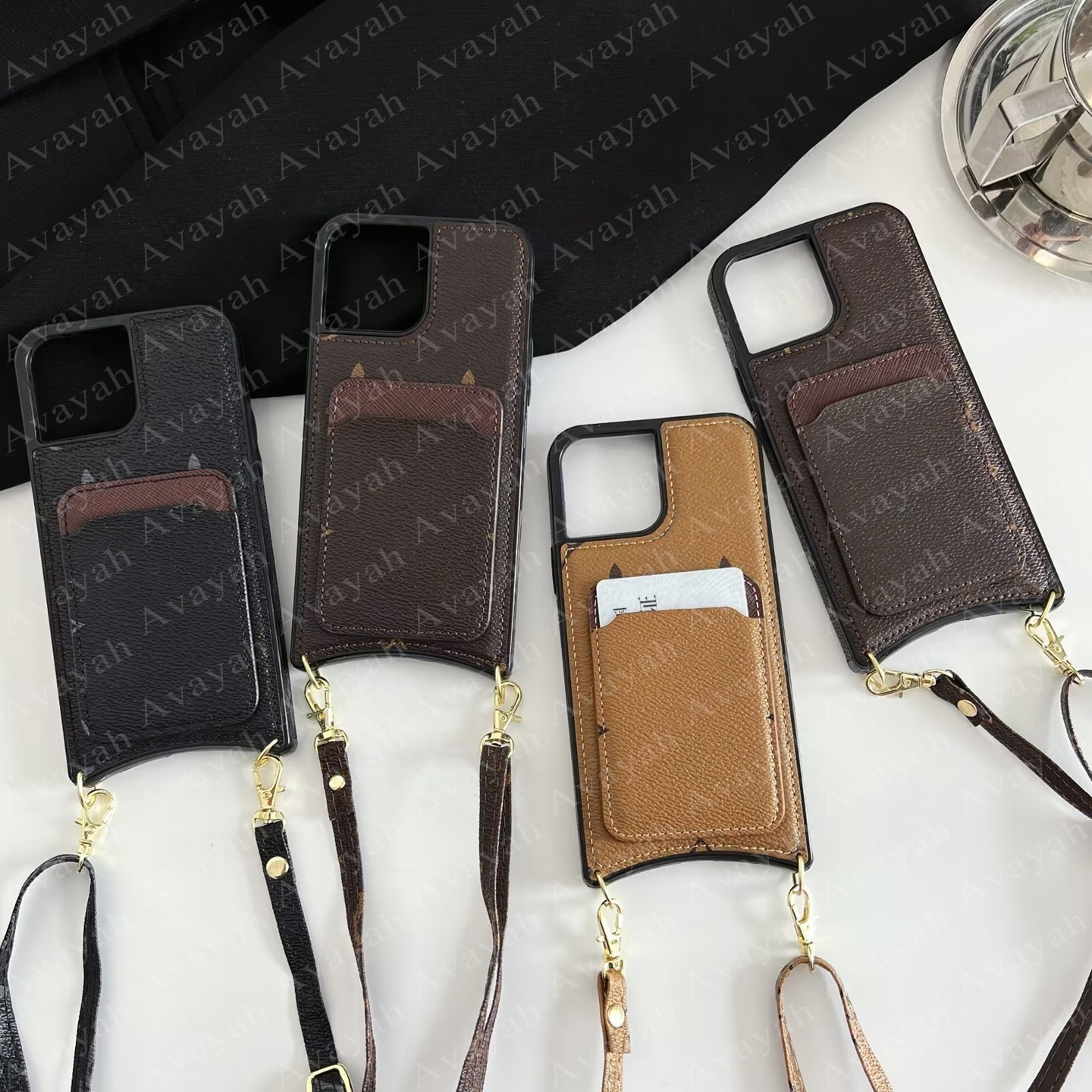 Luxury Designer Mobile Phone Cases for iPhone 14 14pro 13 13pro 12 Mini 12pro 11 Pro Max X Xs Xr 8 7 Plus Leather Texture Card Pocket Slot Holder Case Cover Shoulder Strap, #5 brown g
Luxury Designer Mobile Phone Cases for iPhone 14 14pro 13 13pro 12 Mini 12pro 11 Pro Max X Xs Xr 8 7 Plus Leather Texture Card Pocket Slot Holder Case Cover Shoulder Strap, #5 brown g