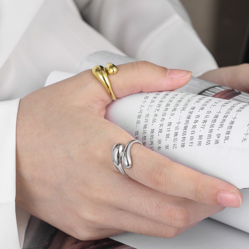 Fashion Creative Water Drop Ring For Women Charm Female Personality Open Adjustable Rings Accessories Jewelry Party Gifts