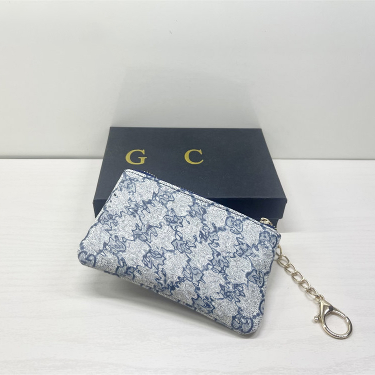 2022 Fashion men's and women's wallet card bag single zipper wallet women's short classic card with box