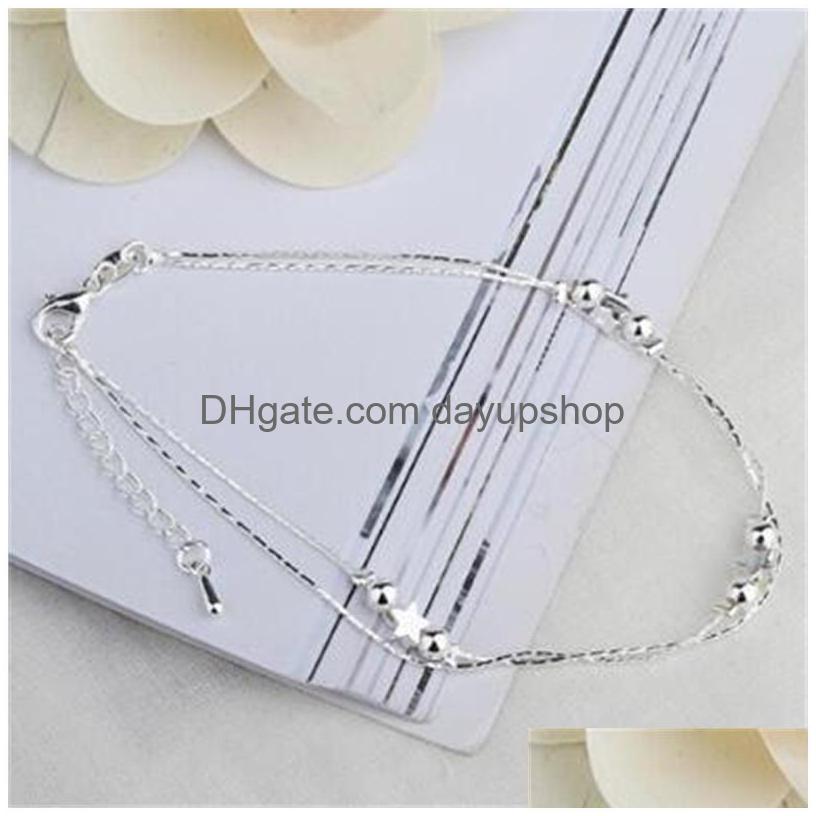 Anklets New 925 Sterling Sliver Ankle Bracelet For Women Foot Jewelry Inlaid Zircon On A Leg Personality Gifts 527 T2 Drop Deliver